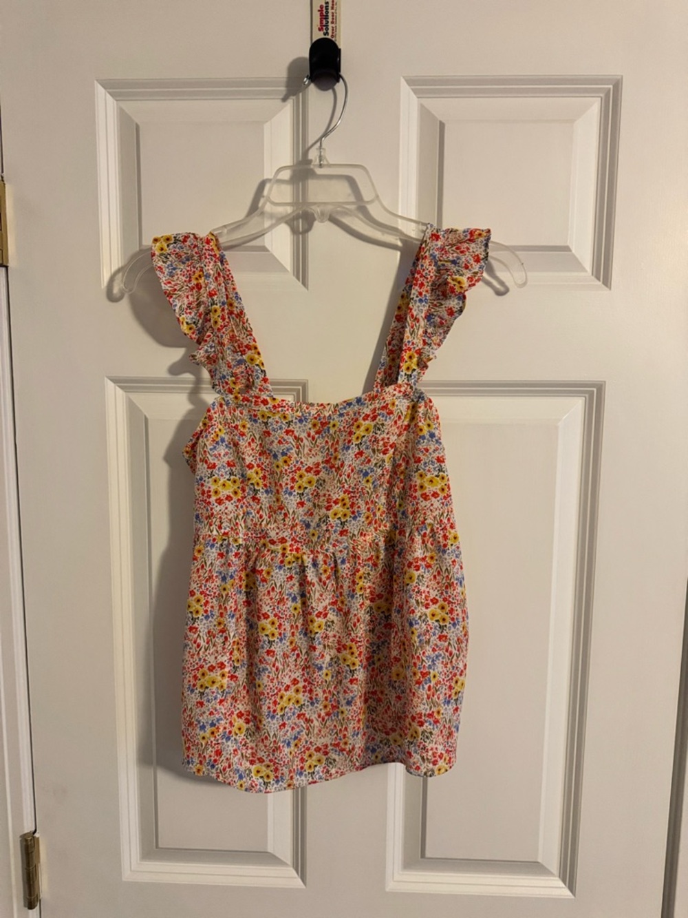 LOFT Floral Ruffle Strap Tank Top - Yellow, Red, Blue, Green